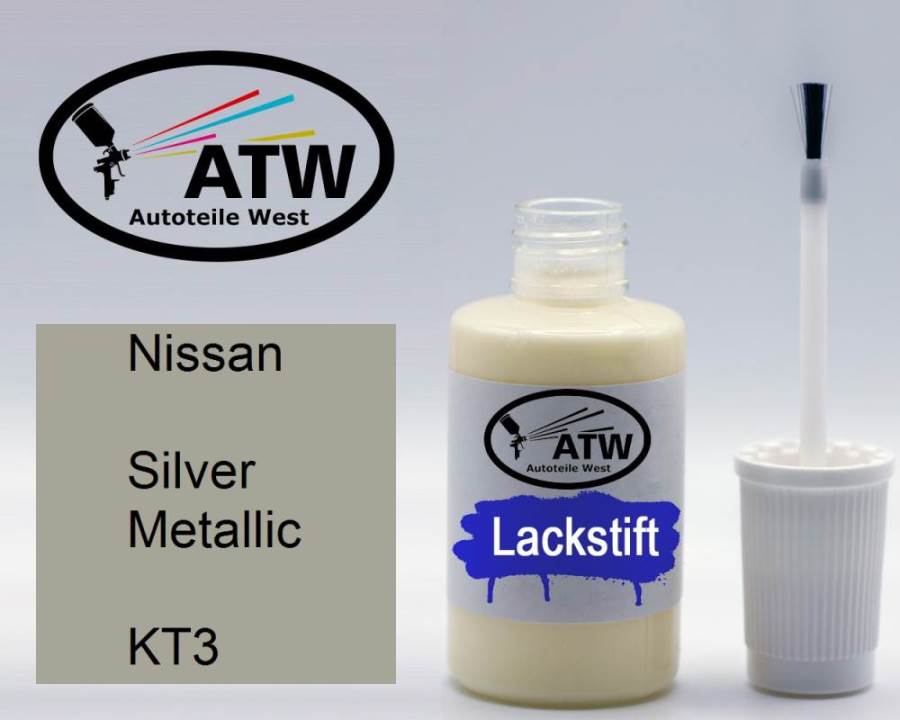 Nissan, Silver Metallic, KT3: 20ml Lackstift, von ATW Autoteile West.